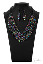 Load image into Gallery viewer, Zi Collection Necklace 2021 - Vivacious - Paparazzi Fiercely faceted oil spill beads flawlessly cascade from row after row of boldly interlocking gunmetal links that connect into an intense metallic netted backdrop. Attached to matching chunky gunmetal chains, the effervescently edgy display noisily swishes back and forth, creating an out-of-this-world fringe below the collar. Features an adjustable clasp closure.  Sold as one individual necklace. Includes one pair of matching earrings.
