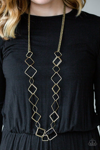 Backed Into A Corner - Brass - Paparazzi - Necklace