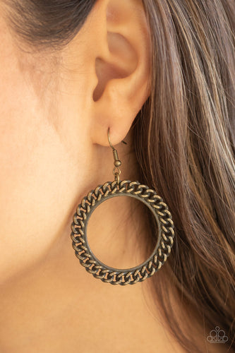 Above The RIMS - Brass - Paparazzi - Earrings