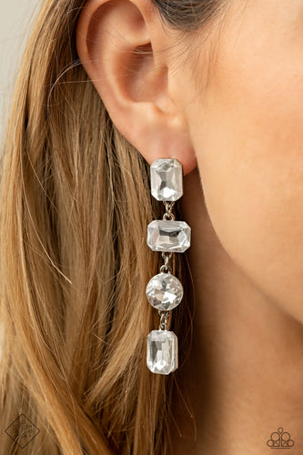 Cosmic Heiress - White - Paparazzi - Earrings